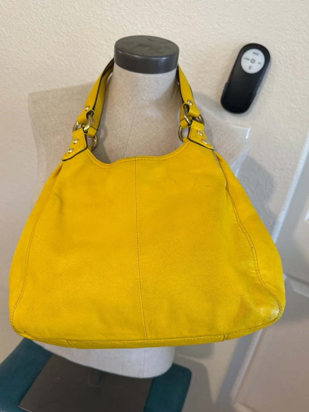 Coach Bright Yellow Ashley Leather Hobo